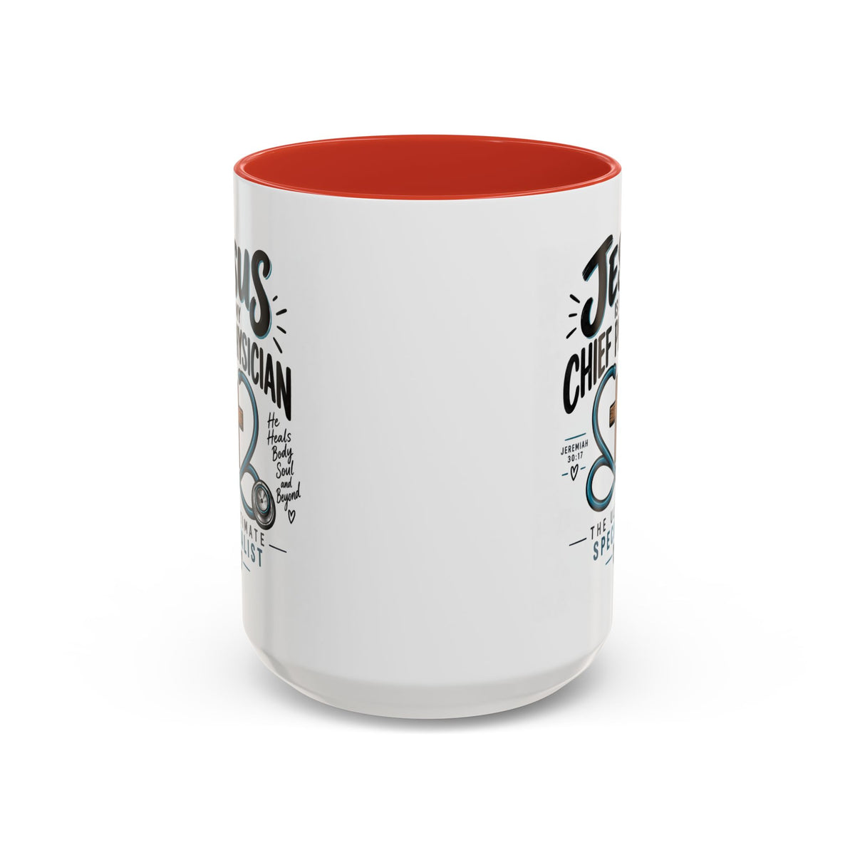 Jesus Is My Chief Physician Accent Coffee Mug – Christian Faith Medical Gift