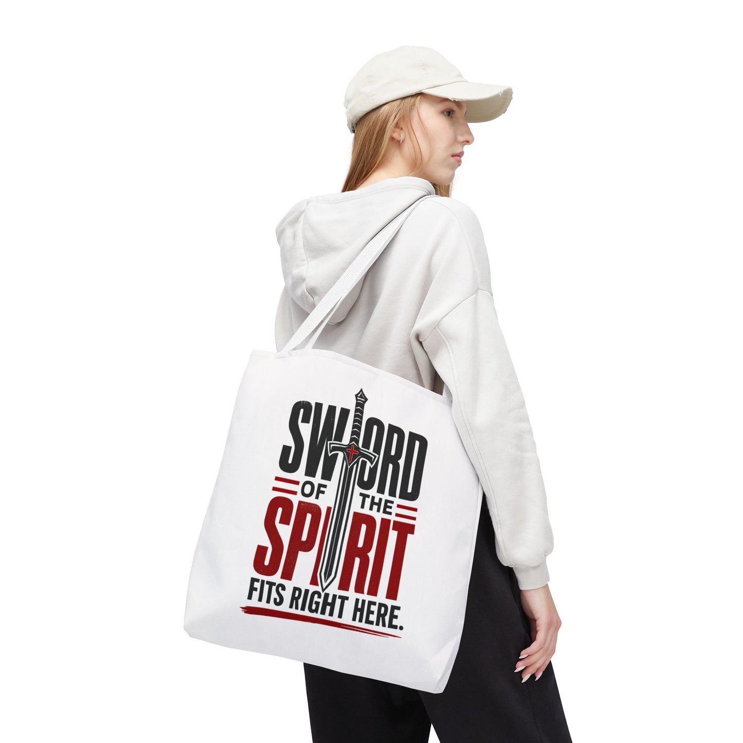 Sword of the Spirit Tote Bag — Christian Faith Inspirational Canvas Tote - ClaimedbyGodDesigns