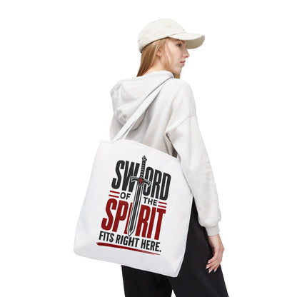 Sword of the Spirit Tote Bag — Christian Faith Inspirational Canvas Tote - ClaimedbyGodDesigns