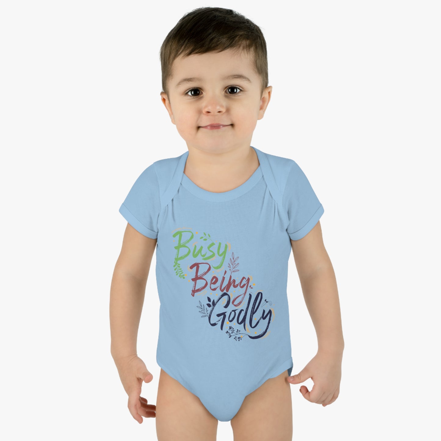 Busy Being Godly Christian Baby Onesie Printify