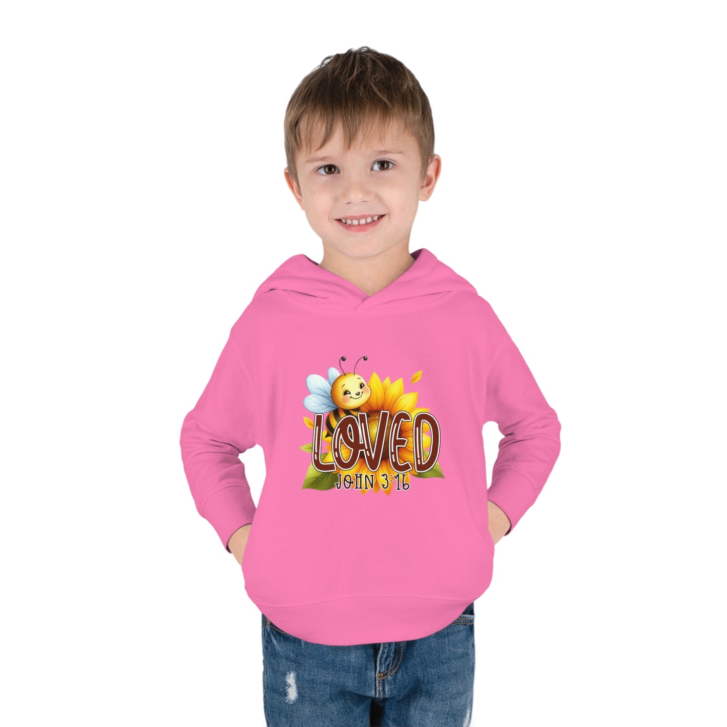 John 3:16 Loved Christian Toddler Pullover Fleece Hooded Sweatshirt