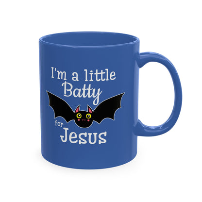I'm a Little Batty for Jesus Mug – Christian Halloween Ceramic Coffee Cup