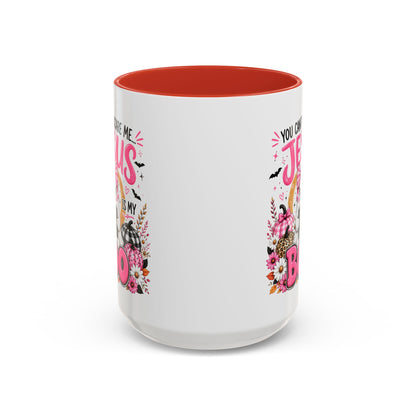 You Can’t Scare Me Jesus Is My Boo Coffee Mug — Halloween Christian Accent Mug