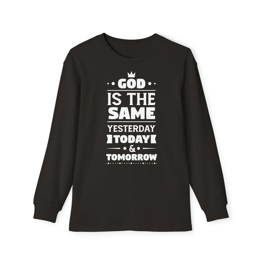 God Is The Same Yesterday Today & Tomorrow Youth Christian Long Sleeve Pajama Set Printify