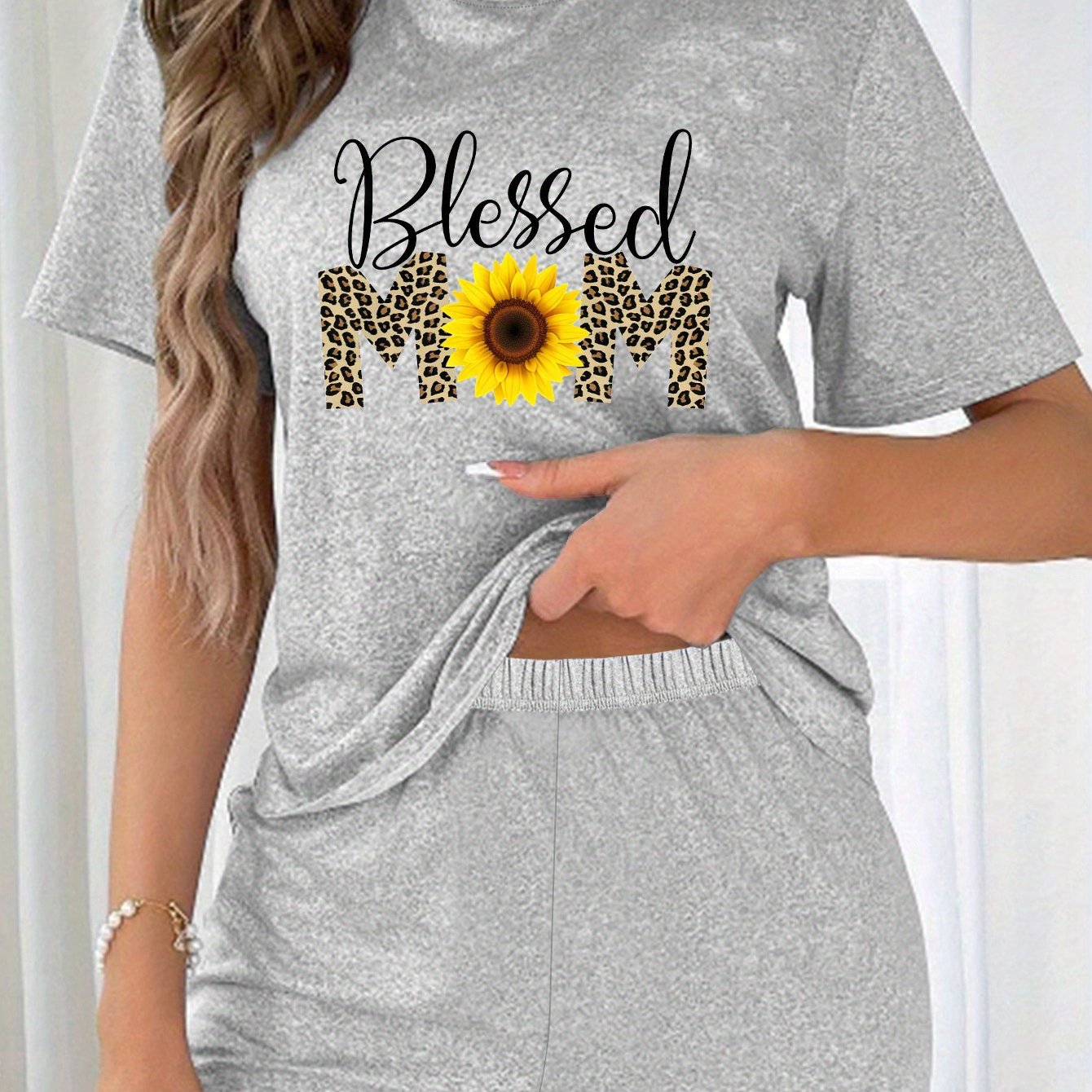 Blessed Mom Women's Christian Short Pajama Set claimedbygoddesigns