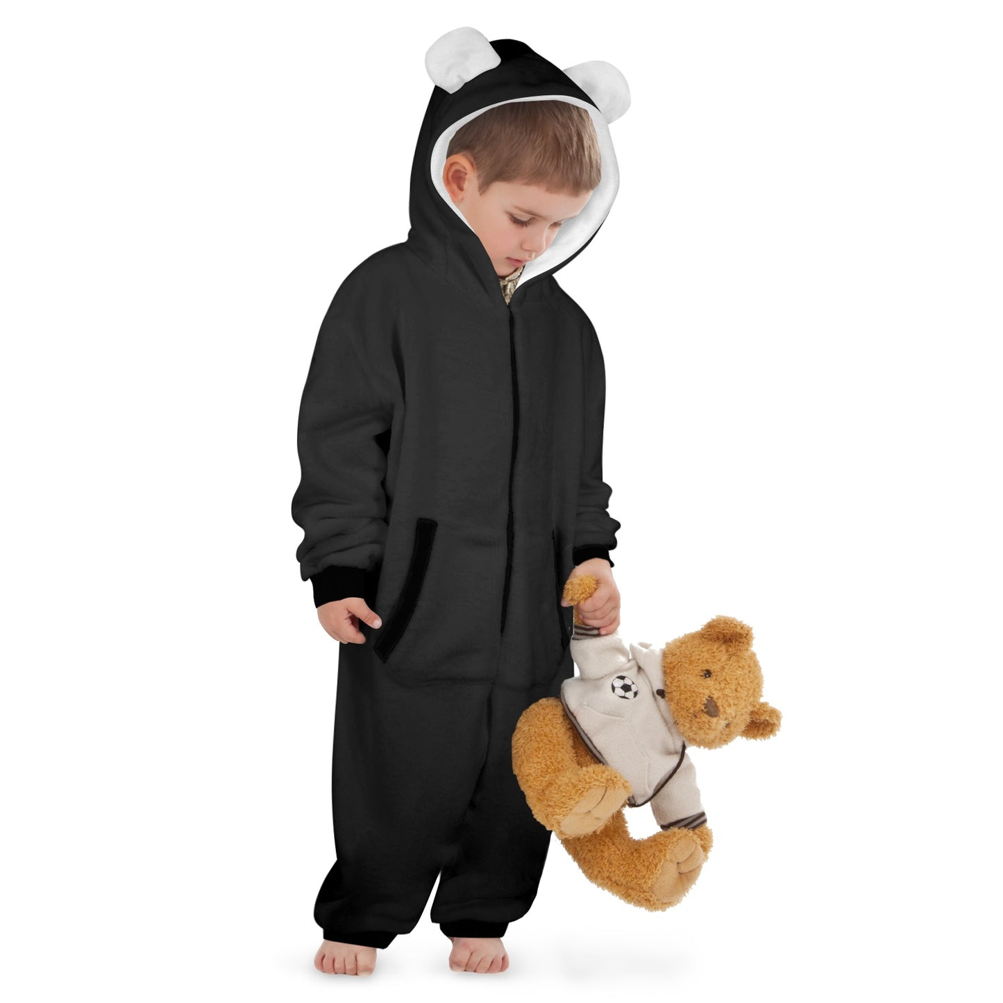 He Is My Superhero One-Piece Zip up Hooded Pajamas for Little Kids (Toddler)