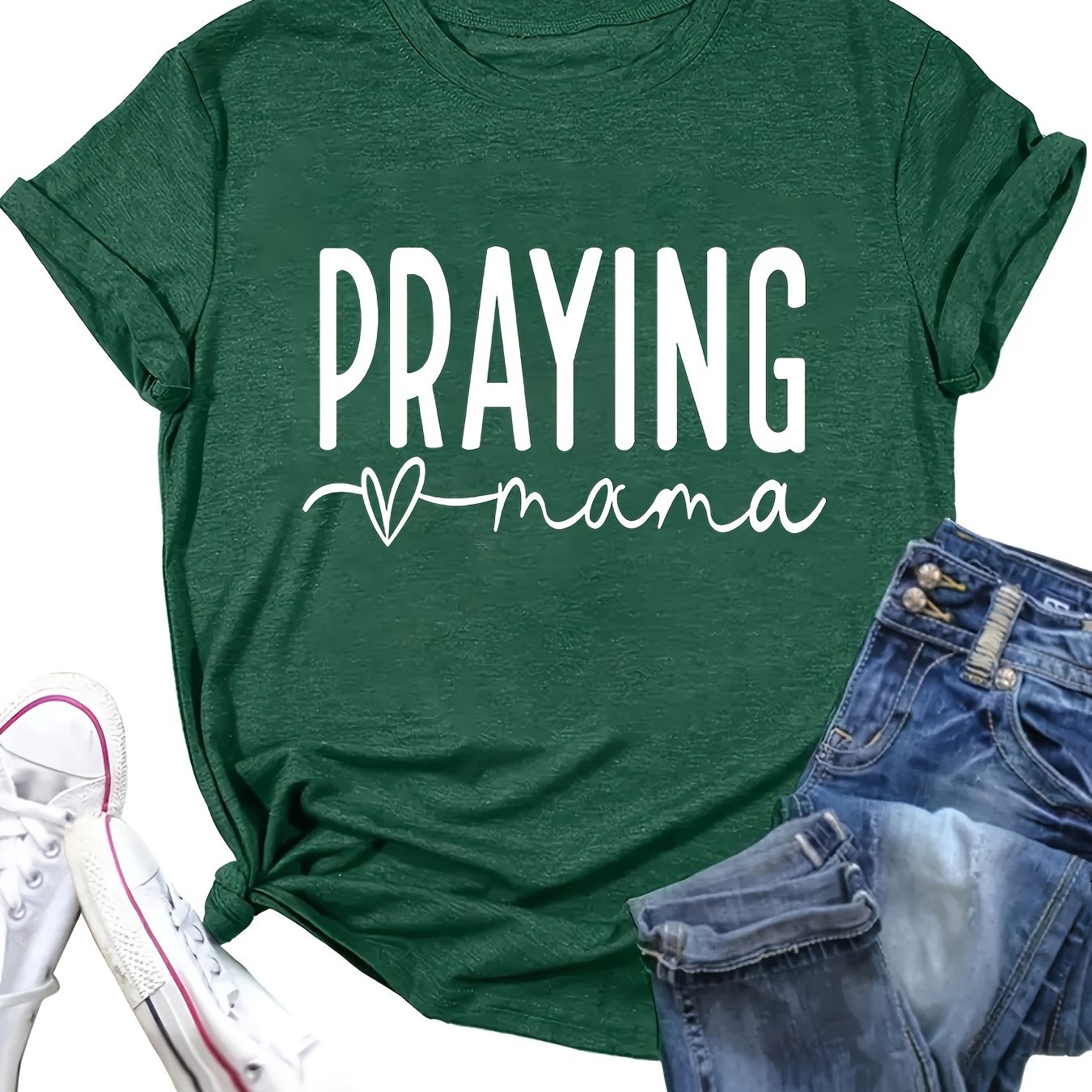 PRAYING Mama Women's Christina T-shirt claimedbygoddesigns