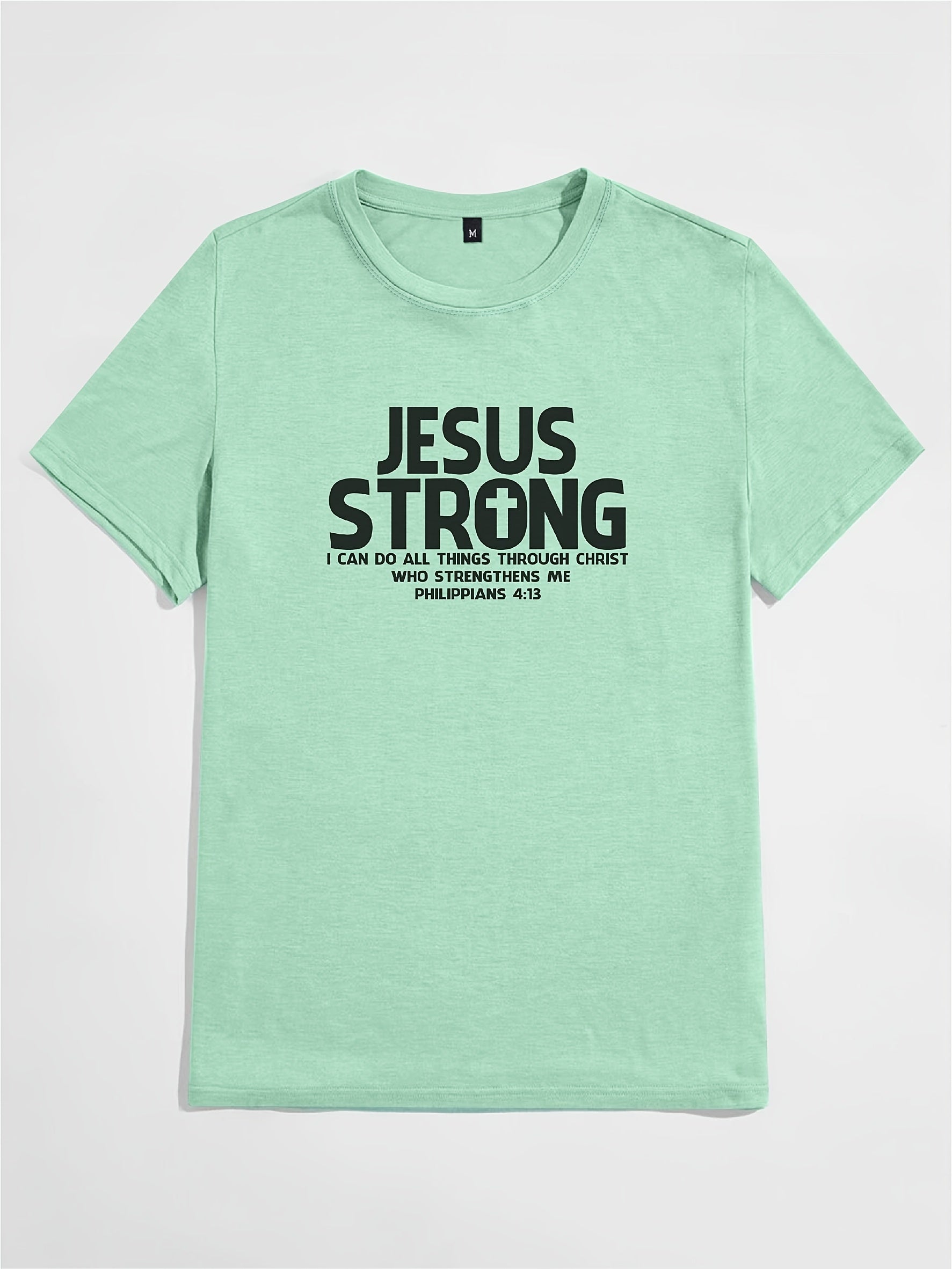 Jesus Strong Phillipians 4:13 I Can Do All Things Men's Christian T-shirt claimedbygoddesigns