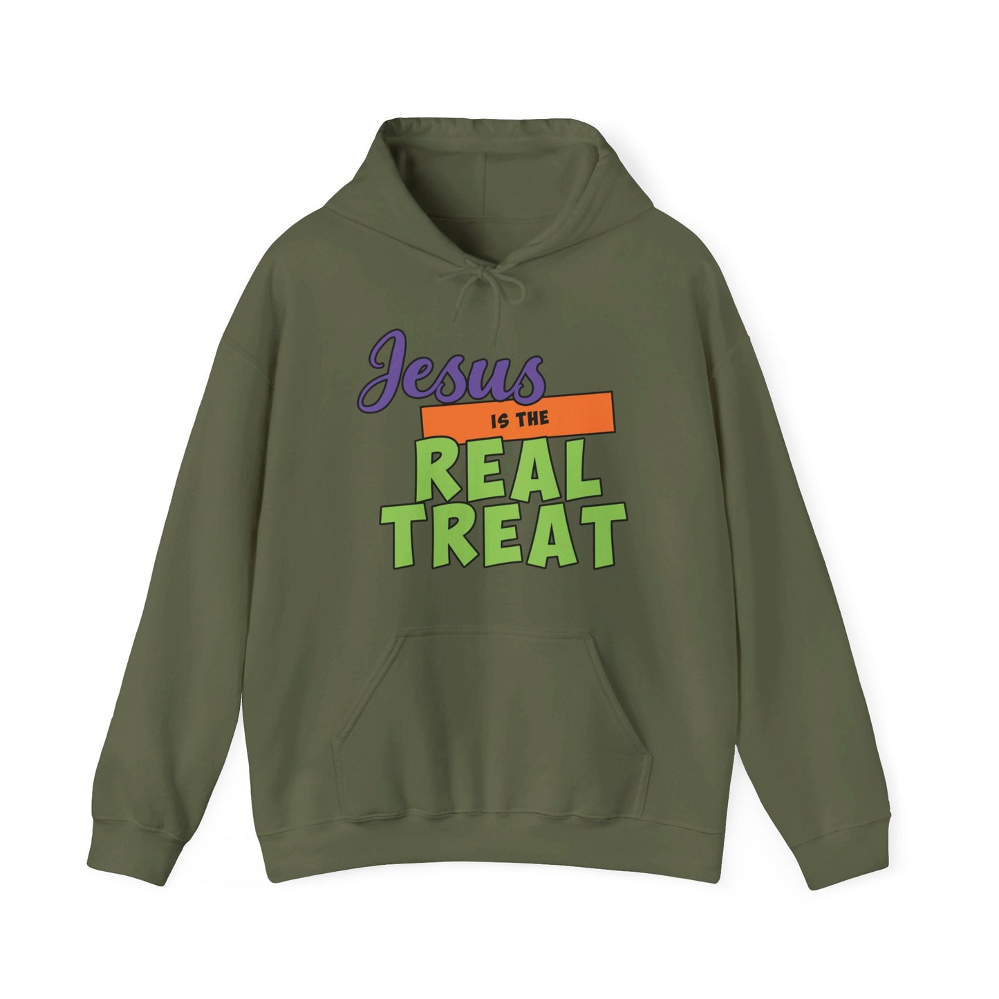 Jesus Is The Real Treat Halloween Unisex Christian Pullover Hooded Sweatshirt