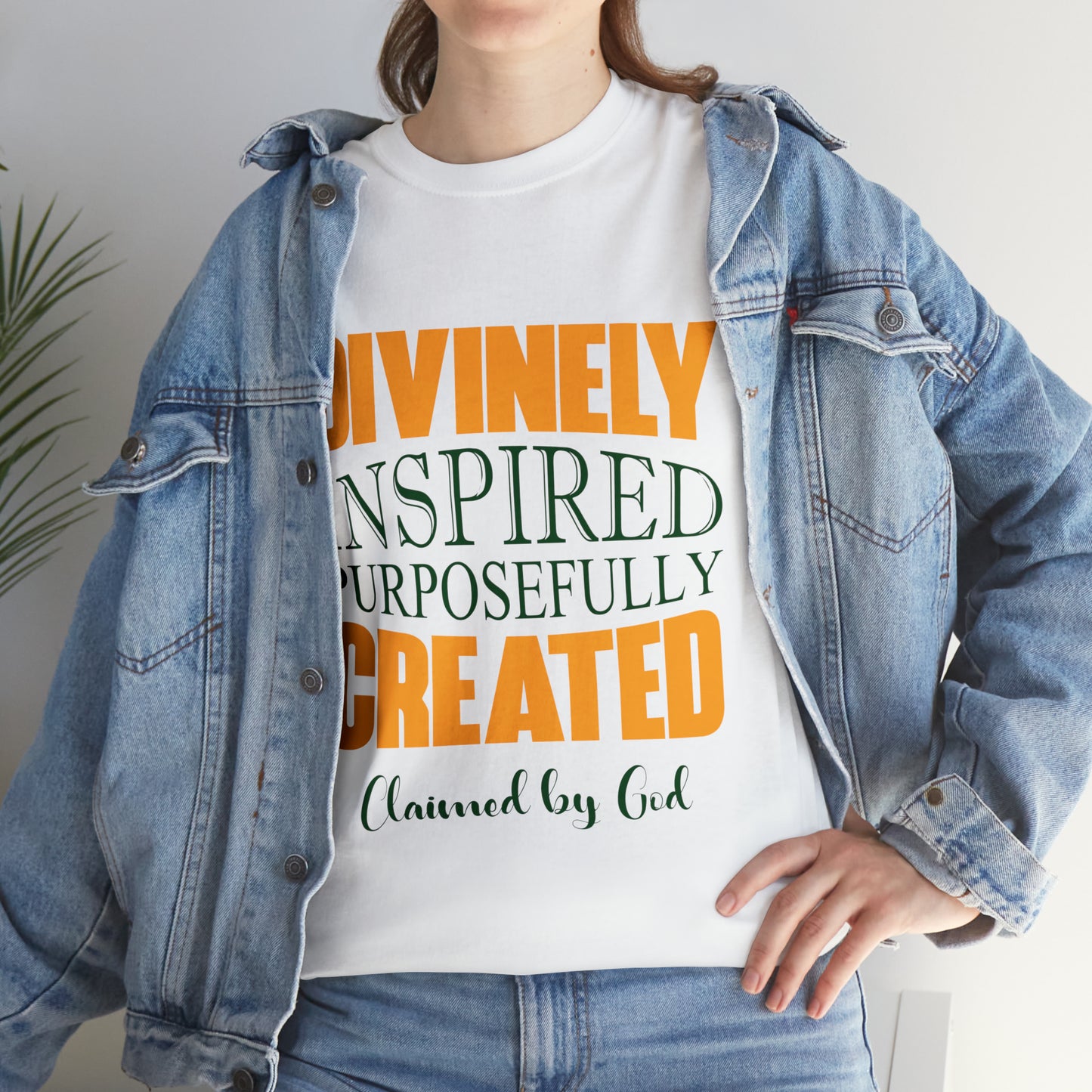 Divinely Inspired Purposefully Created Unisex Heavy Cotton Tee