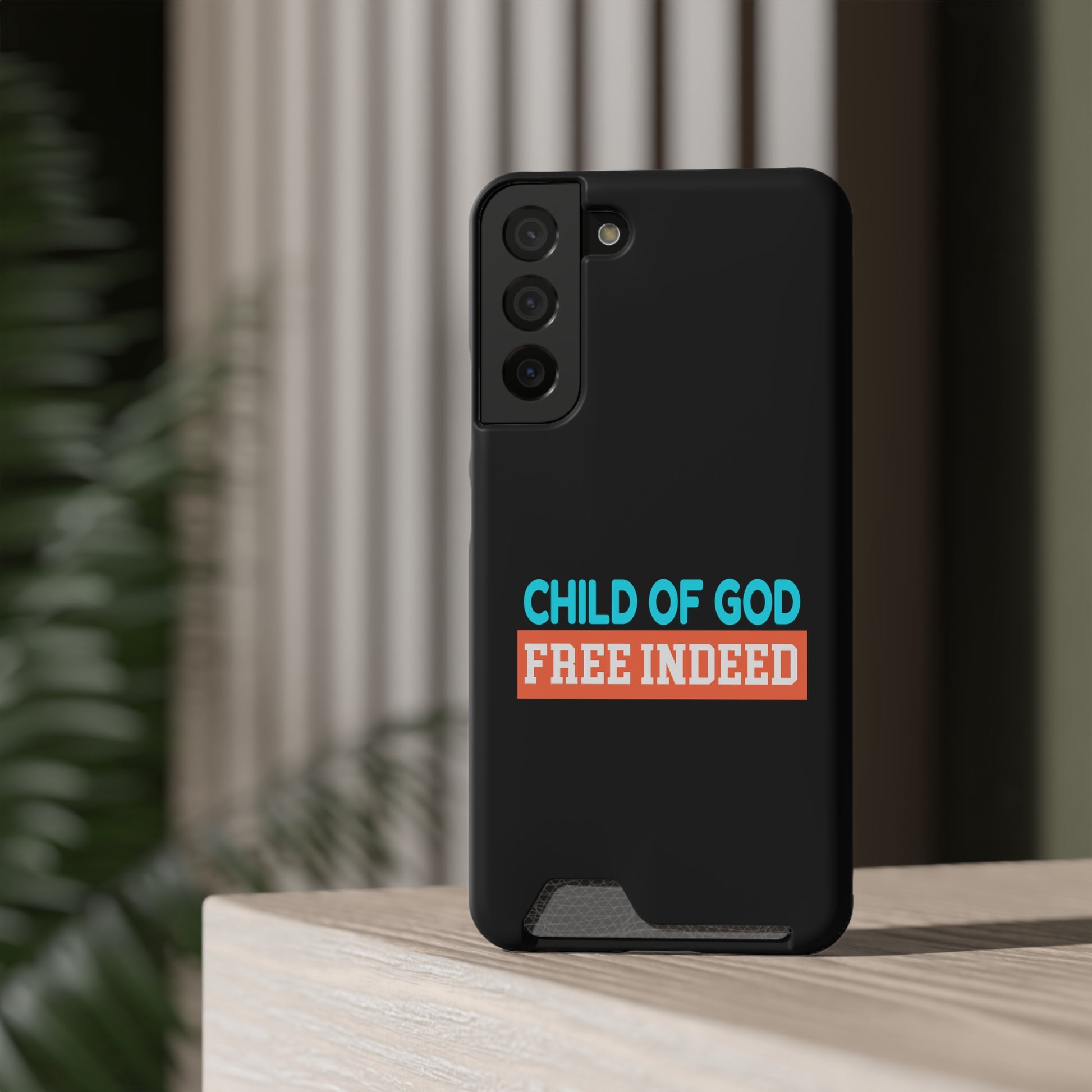 Child Of God Free Indeed Christian Phone Case With Card Holder Printify