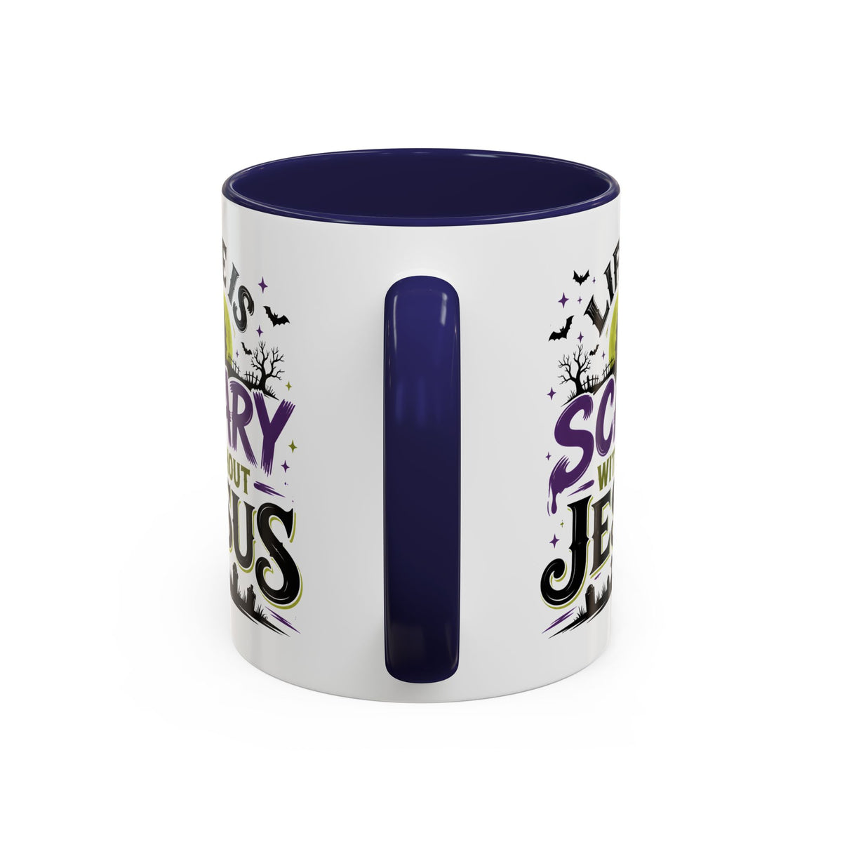Coffee Mug — “Life Is Scary Without Jesus” Halloween Christian Accent Mug (11/15oz)