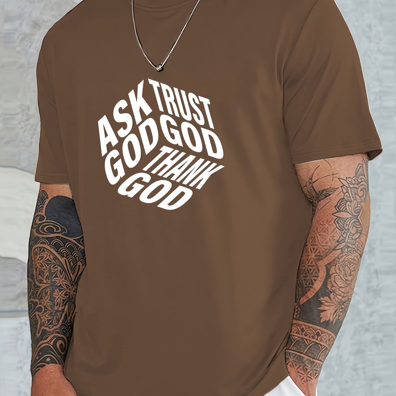 Ask Trust Thank God Men's Christian T-shirt claimedbygoddesigns