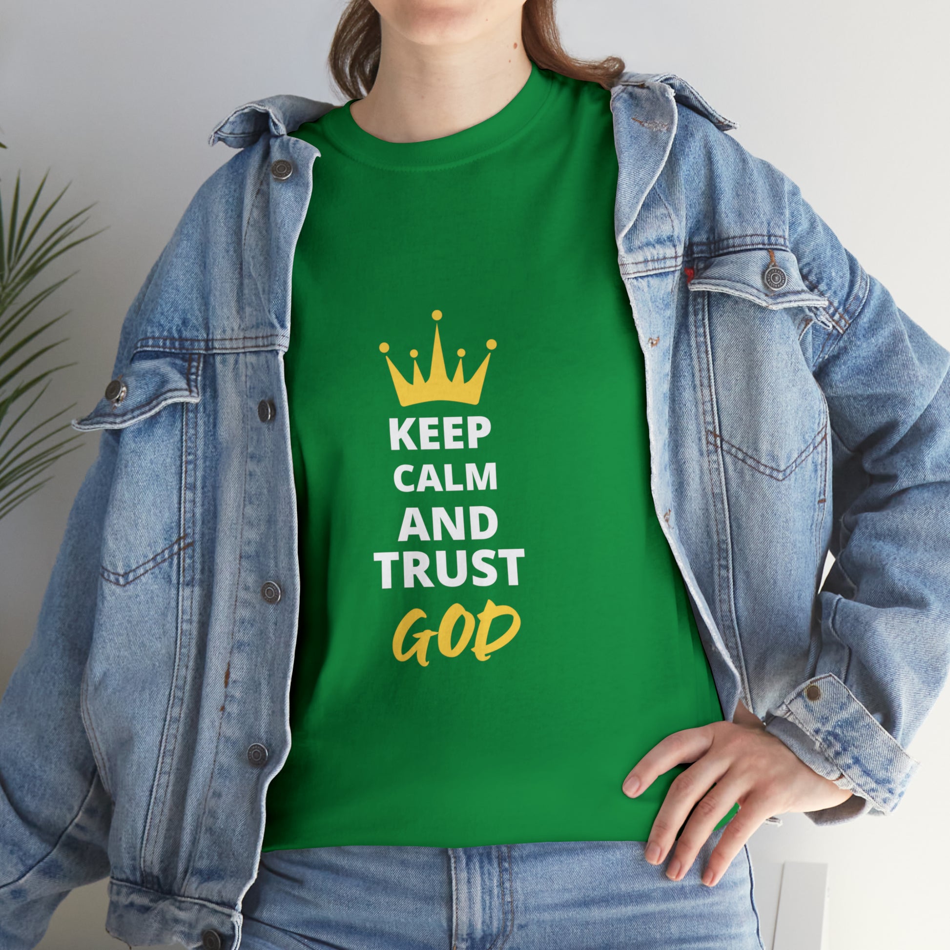 Keep Calm And Trust God Unisex Heavy Cotton Tee Printify