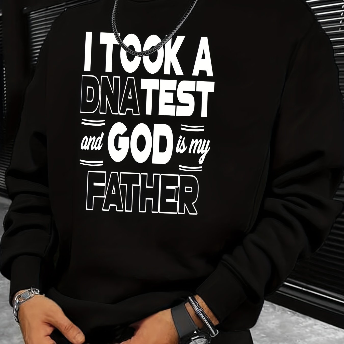 I Took A DNA Test & God Is My Father Men's Christian Pullover Sweatshirt claimedbygoddesigns
