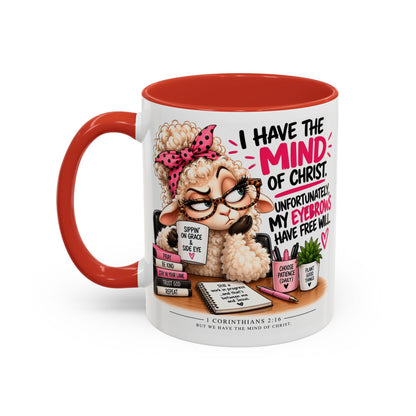 Christian Coffee Mug – "I Have the Mind of Christ" Funny Sheep Design (11/15 oz)