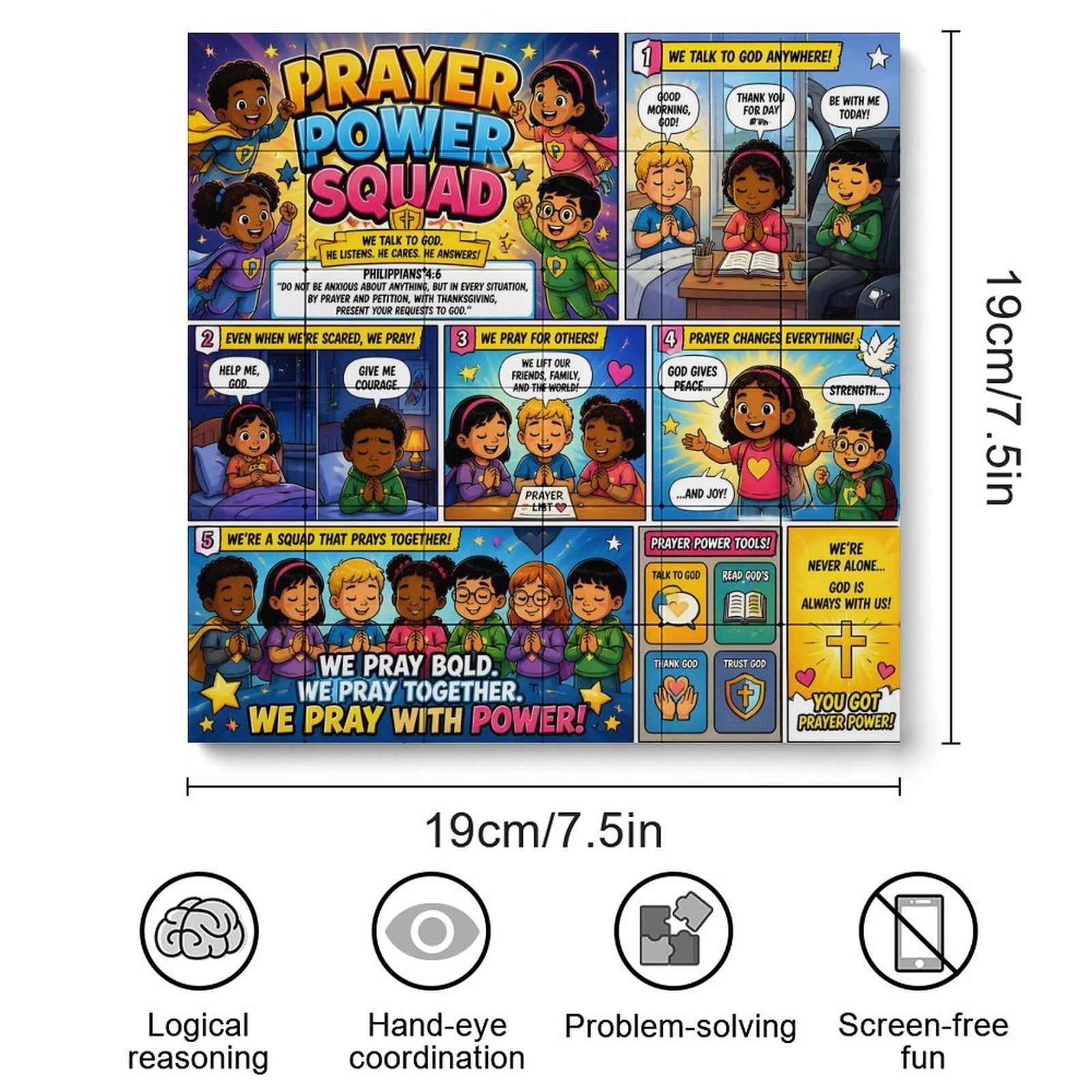 Prayer Power Squad – Building Block Puzzle Ornament - ClaimedbyGodDesigns