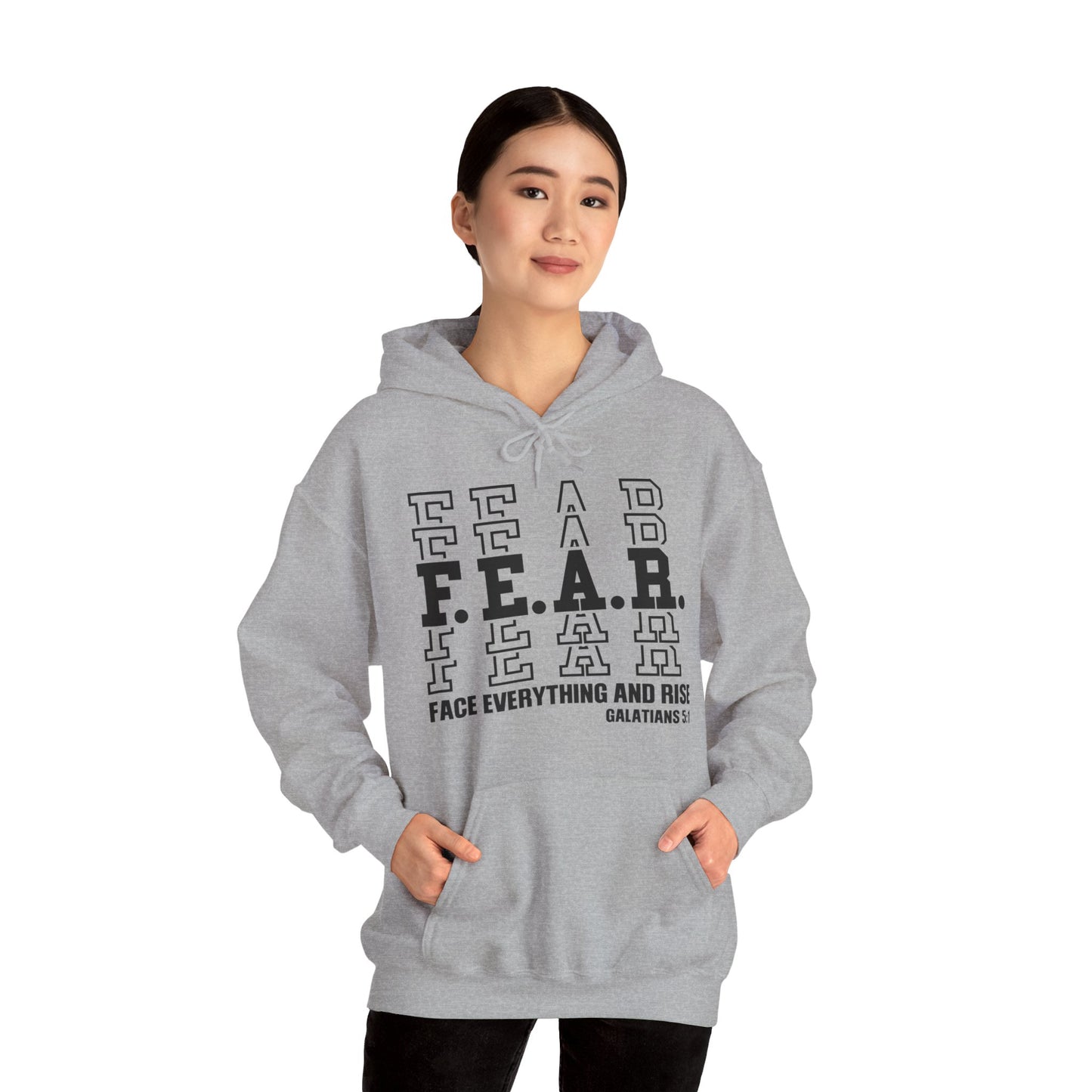 FEAR Face Everything And Rise Unisex Christian Hooded Pullover Sweatshirt