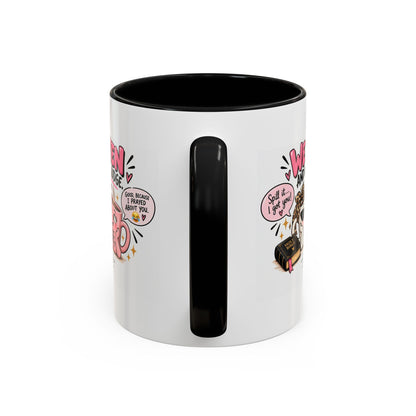 Coffee Mug — "We Listen and We Don't Judge" Inspirational Pink Ceramic Mug (11/15oz)