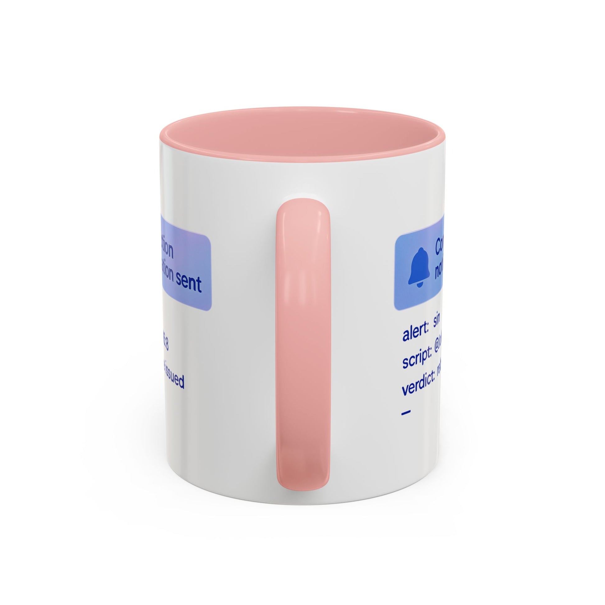 Conviction Notification Accent Coffee Mug - Unique Gift for Christians, Bible Study, Inspirational Drinkware, Alert and Verdict Theme - ClaimedbyGodDesigns