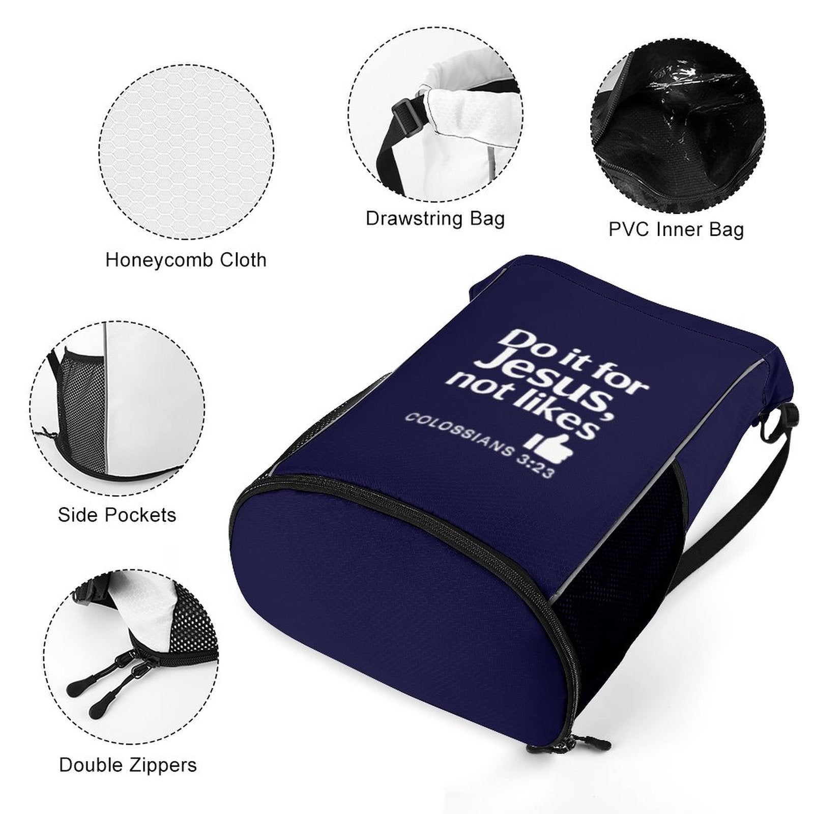 Do It For Him Waffle Cloth Sports Drawstring Bag - ClaimedbyGodDesigns