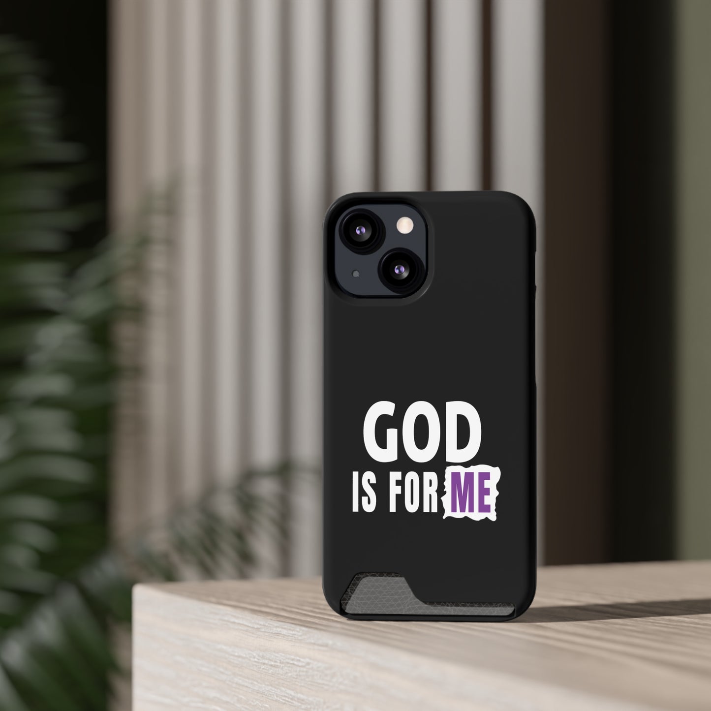 God Is For Me Christian Phone Case With Card Holder Printify