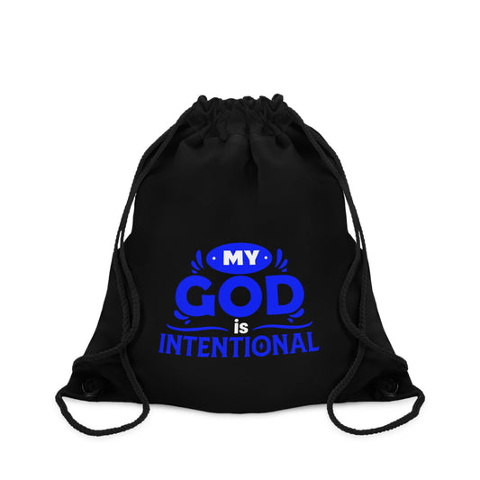 My God Is Intentional Drawstring Bag
