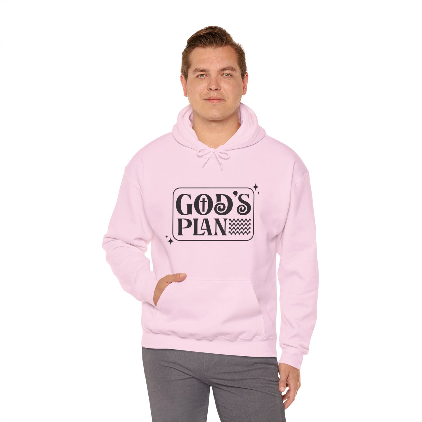 God's Plan Over MIne Unisex Christian Hooded Pullover Sweatshirt