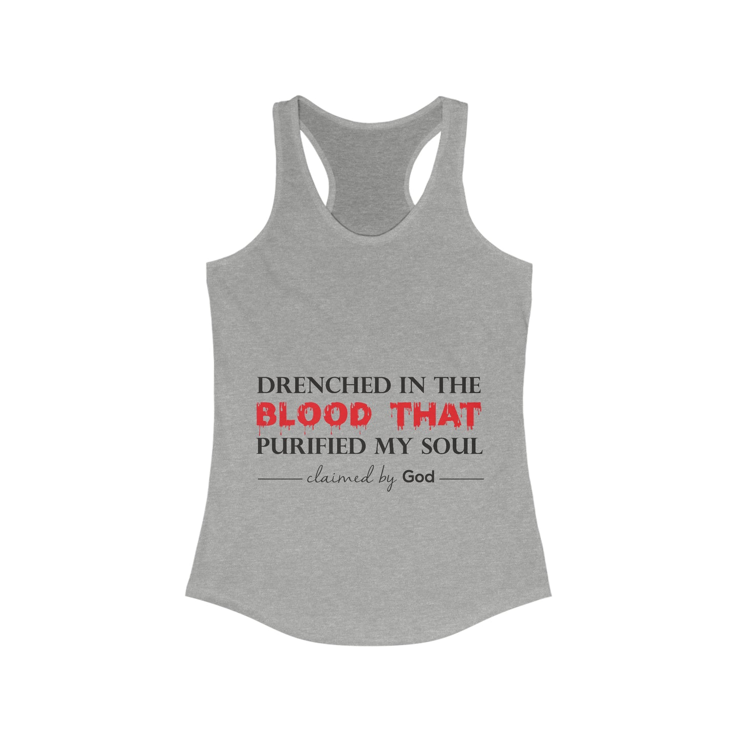 Drenched in the blood that purified my soul slim fit tank-top