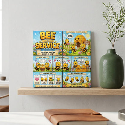 Bee of Service – Building Block Puzzle Ornament - ClaimedbyGodDesigns