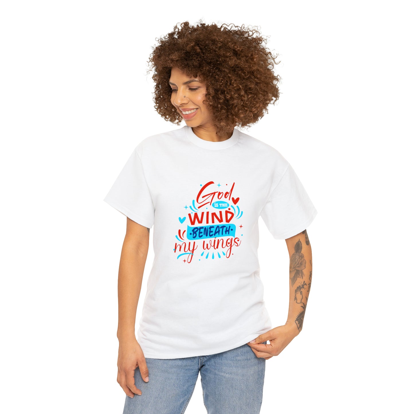 God Is The Wind Beneath My Wings Unisex Heavy Cotton Tee