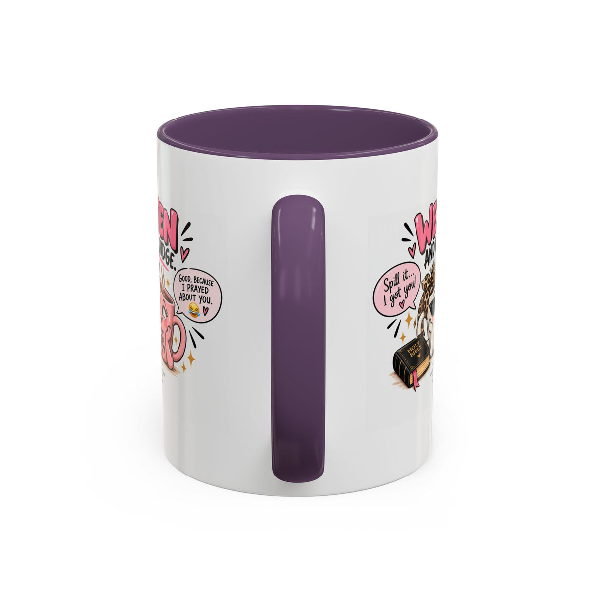 Coffee Mug — "We Listen and We Don't Judge" Inspirational Pink Ceramic Mug (11/15oz)