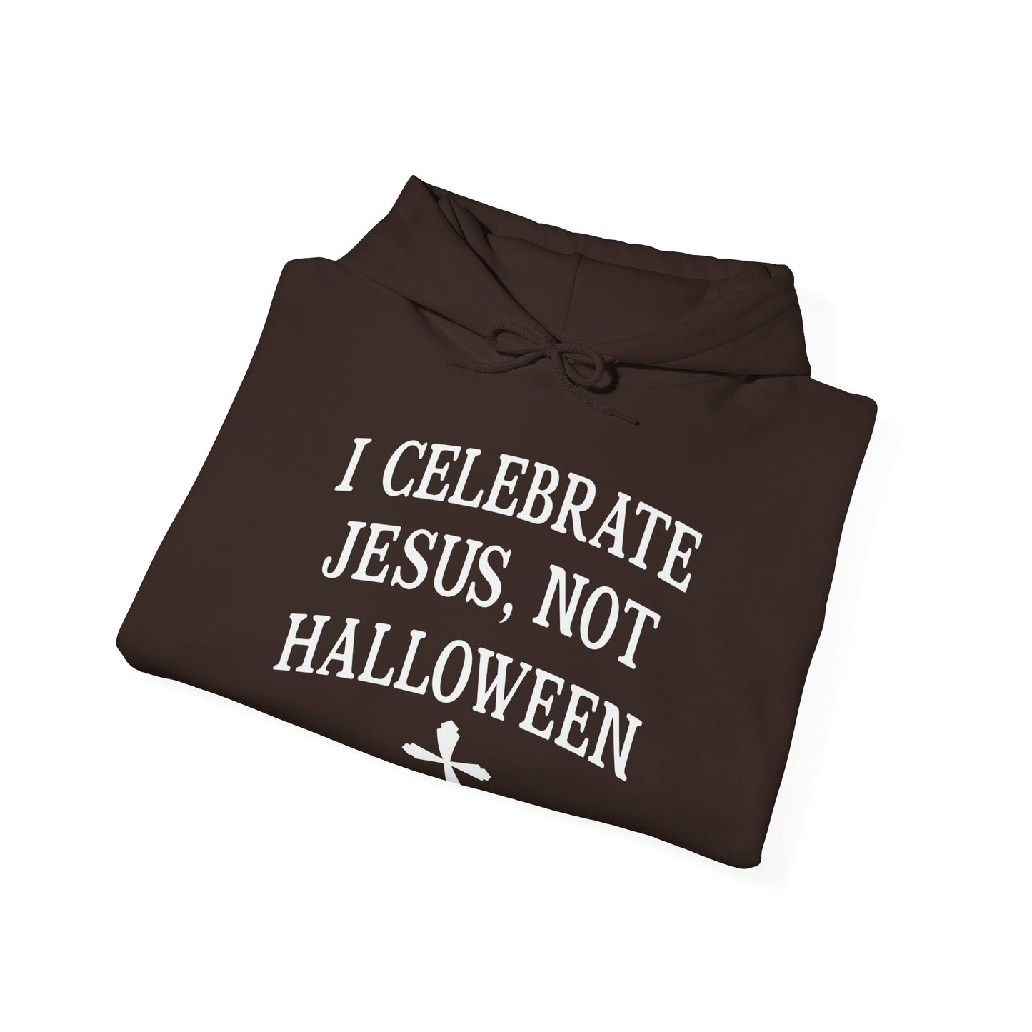 I Celebrate Jesus Not Halloween Halloween Unisex Christian Pullover Hooded Sweatshirt