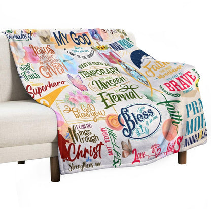 Bible Verse Christian Flannel Throw Blanket