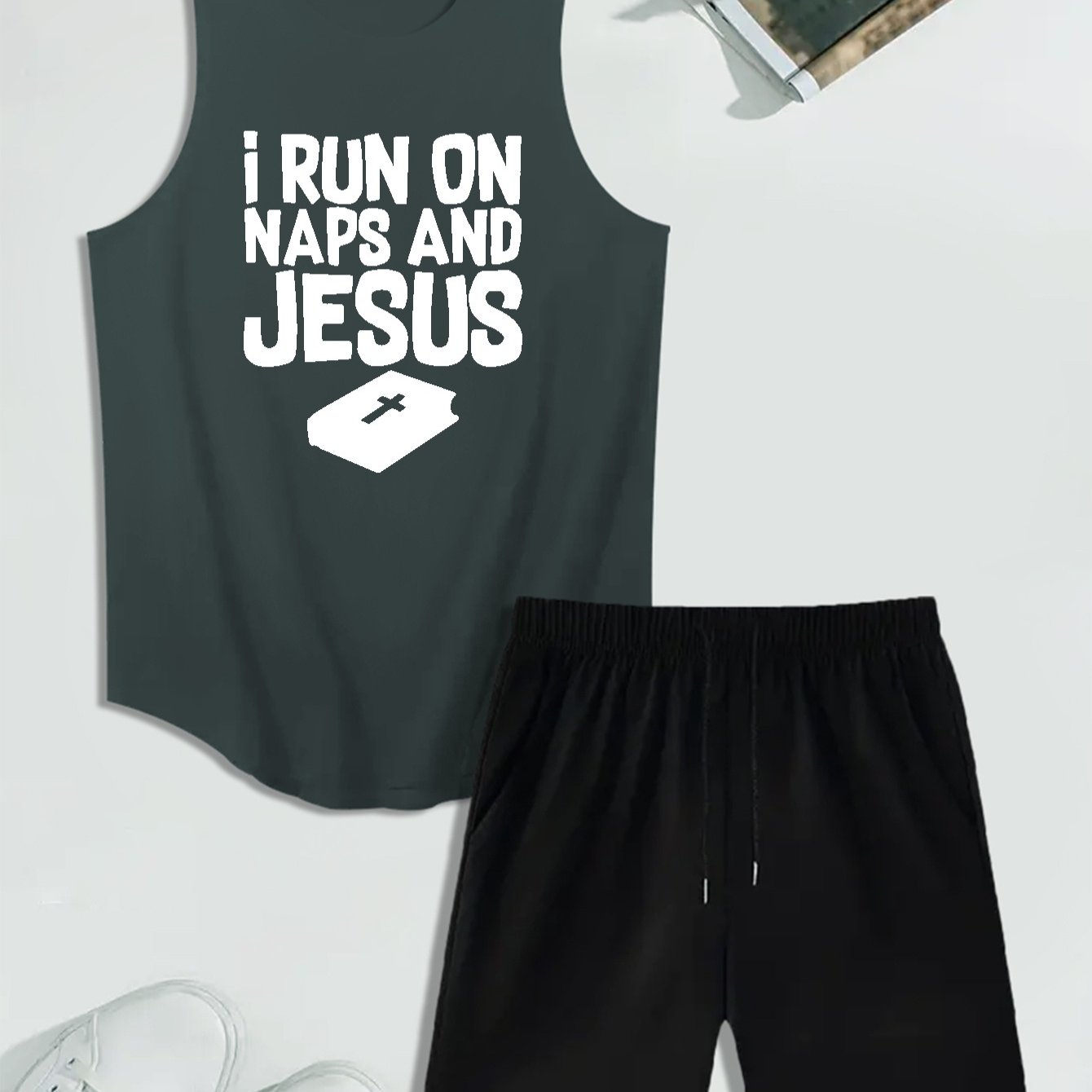 I Run On Jesus And Naps Men's Christian Casual Outfit claimedbygoddesigns