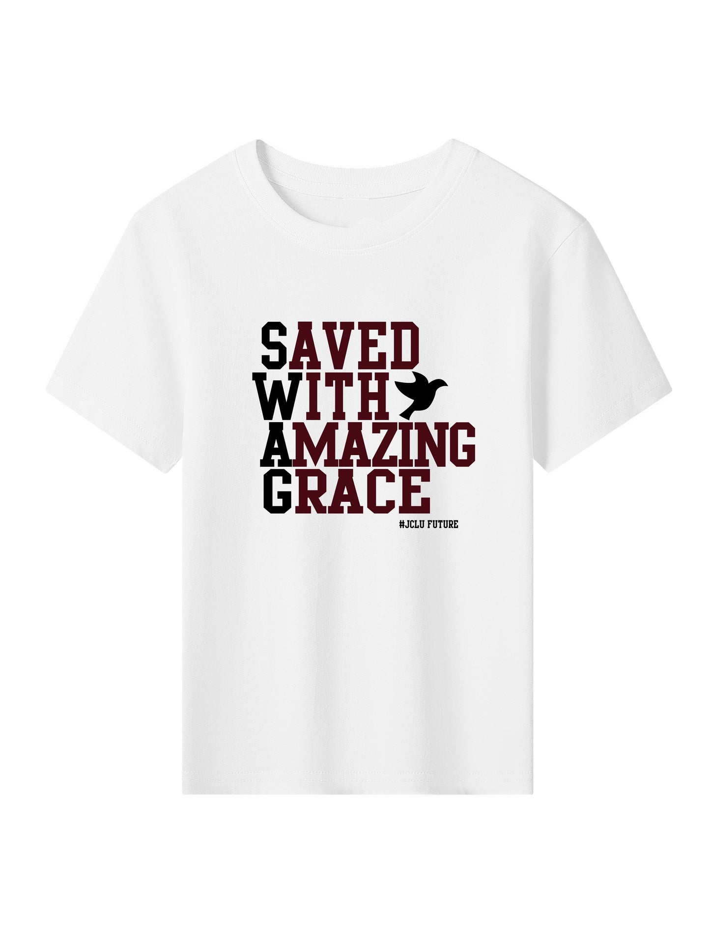 SAVED WITH AMAZING GRACE  Youth Christian T-shirt claimedbygoddesigns