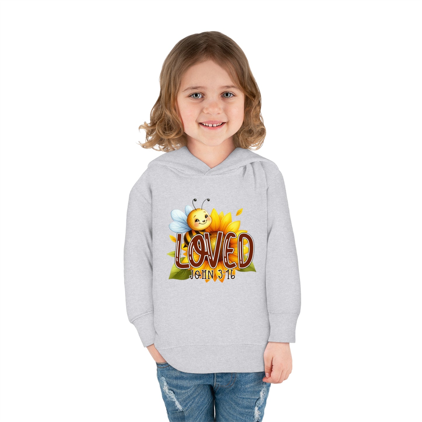 John 3:16 Loved Christian Toddler Pullover Fleece Hooded Sweatshirt