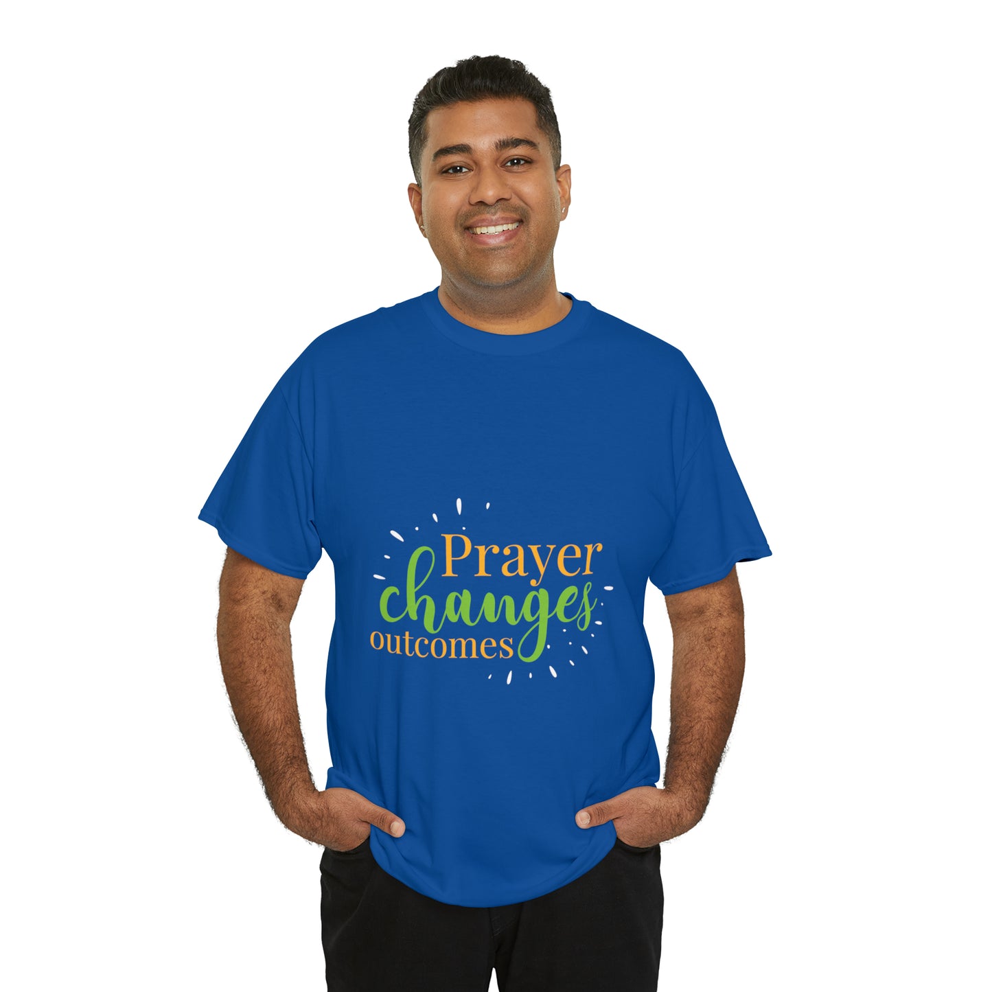 Prayer Changes Outcomes Unisex Heavy Cotton Tee