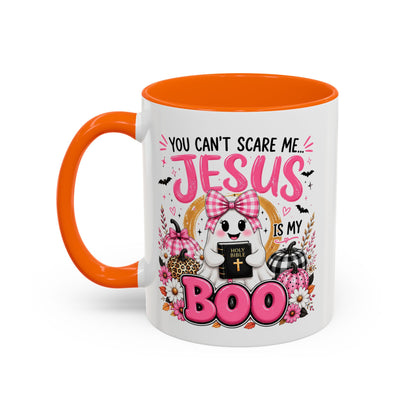You Can’t Scare Me Jesus Is My Boo Coffee Mug — Halloween Christian Accent Mug