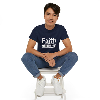 Faith Can Move Mountains Unisex Christian Ultra Cotton Tee Printify