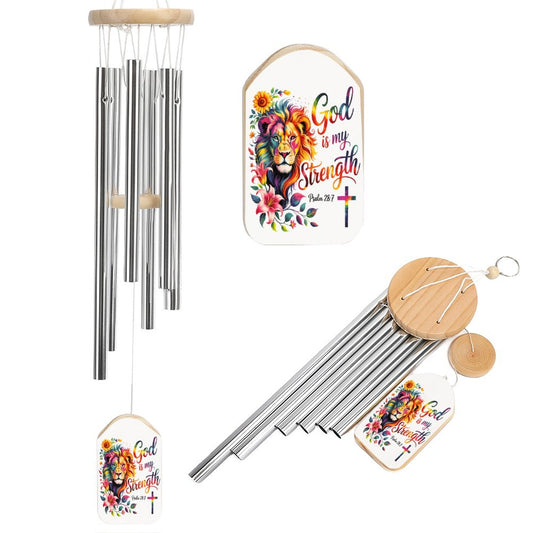 He Is My Strength Christian Wind Chime - ClaimedbyGodDesigns