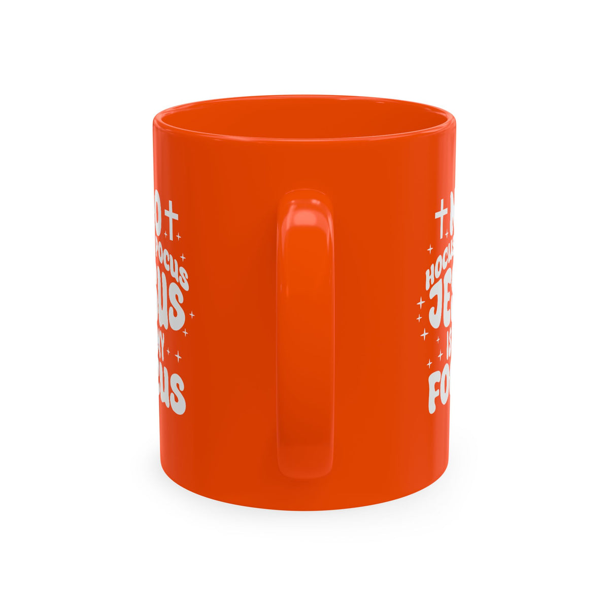 Halloween Mug - "No Hocus Pocus, Jesus Is My Focus" Christian Ceramic Coffee Cup