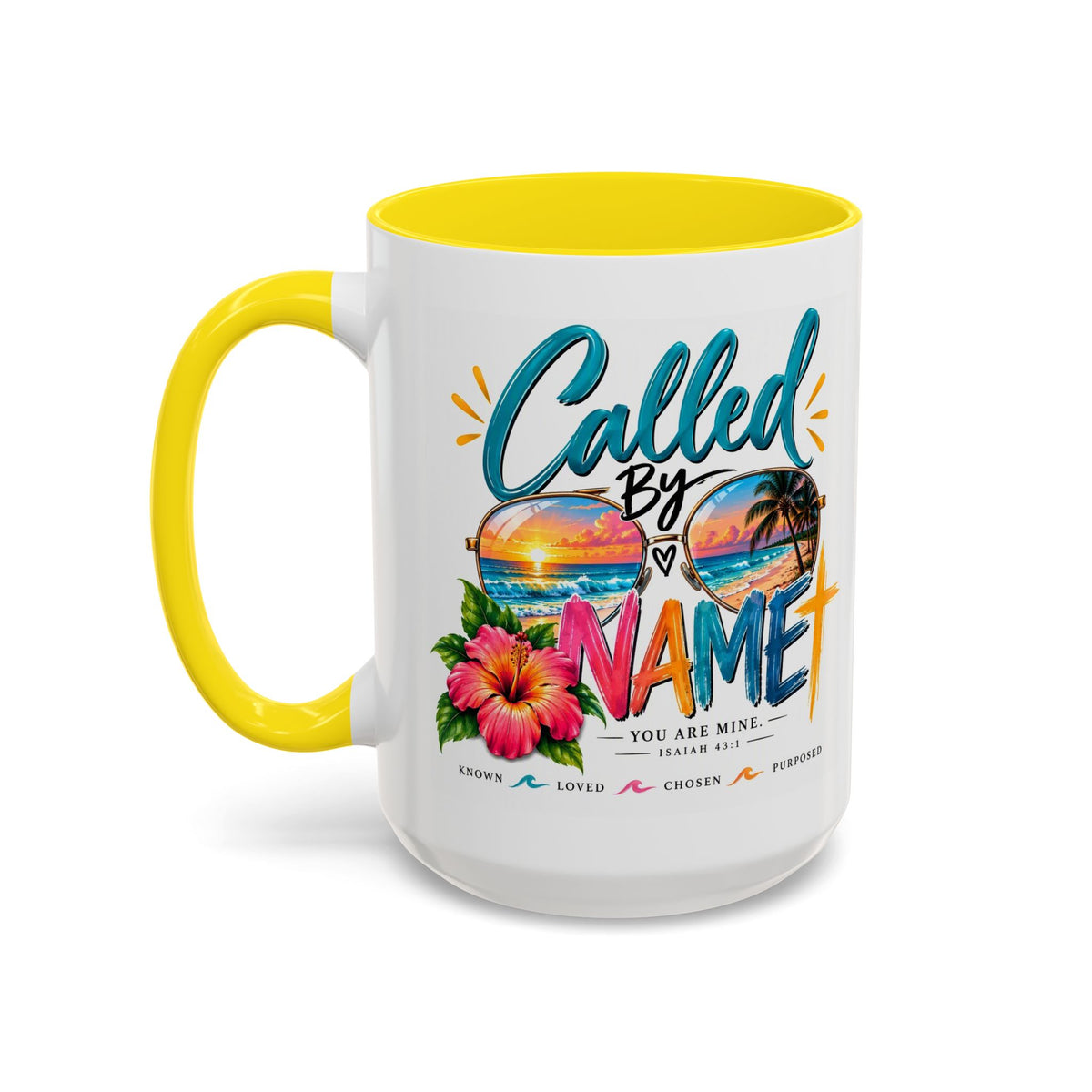 Called By Name Coffee Mug — Christian Inspirational Beach Design (11/15 oz)