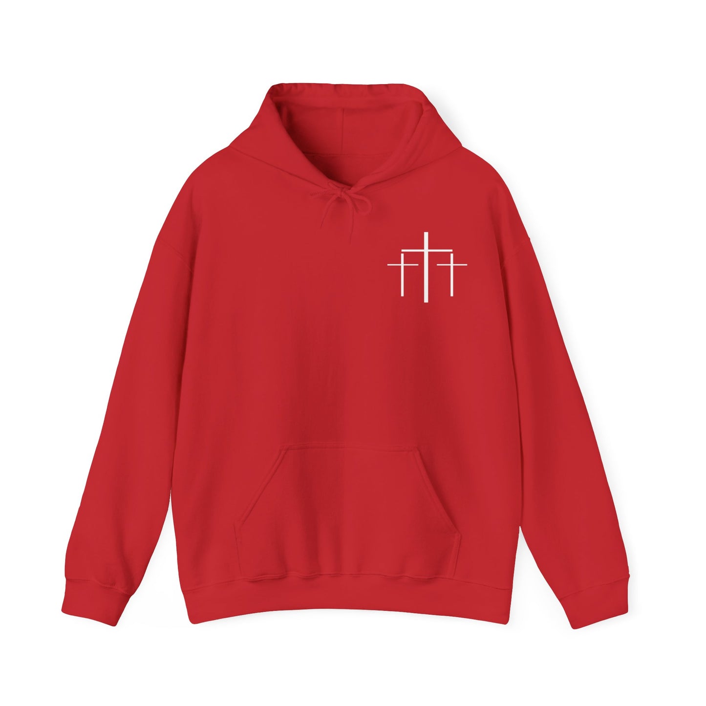 Faith Over Fear 3 Crosses  Unisex Christian Hooded Pullover Sweatshirt