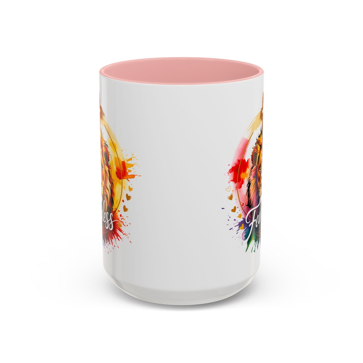 Fearless in Faith Lion Coffee Accent Mug - 11oz & 15oz Inspirational Drinkware