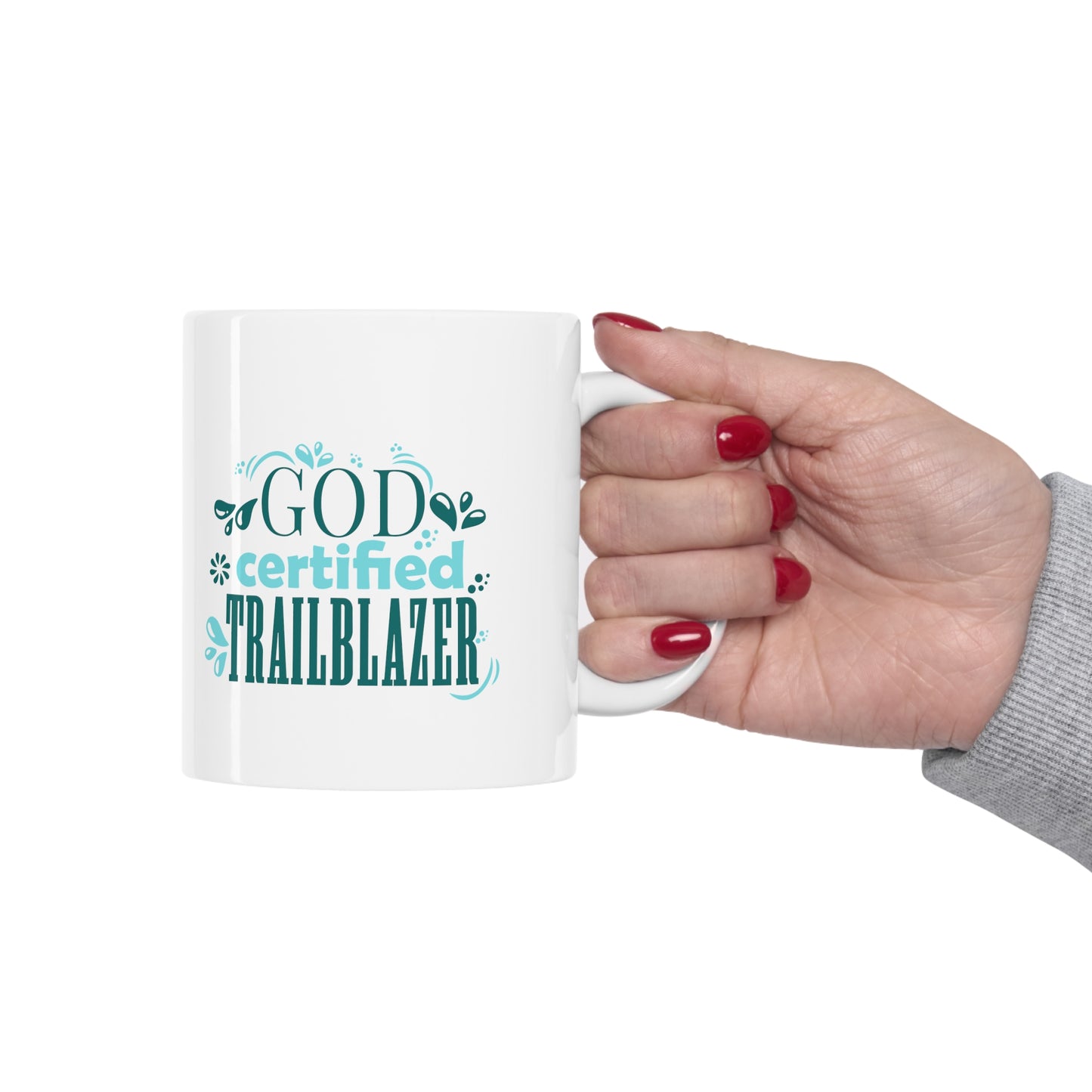 God Certified Trailblazer Christian White Ceramic Mug 11oz (double sided print)