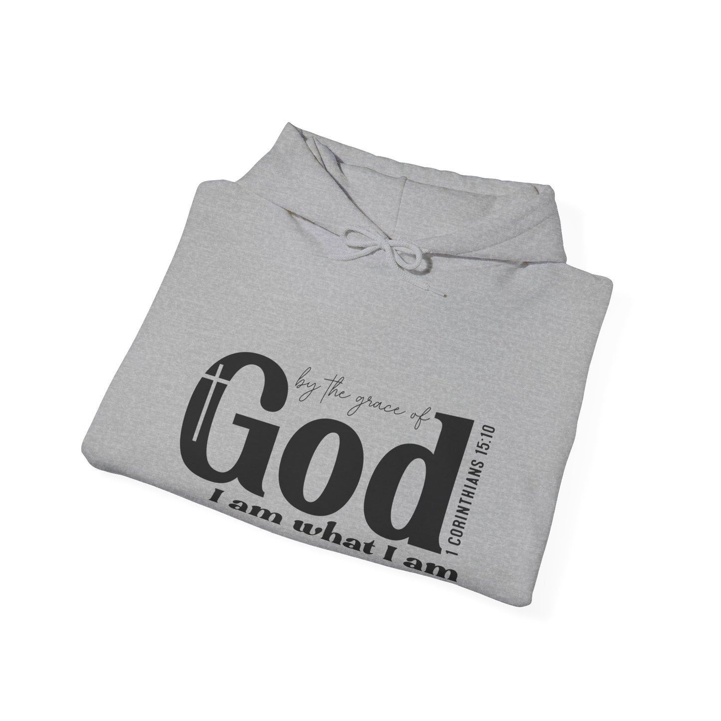 1 Corinthians 15:10 By The Grace Of God I Am What I Am Unisex Christian Pullover Hooded Sweatshirt