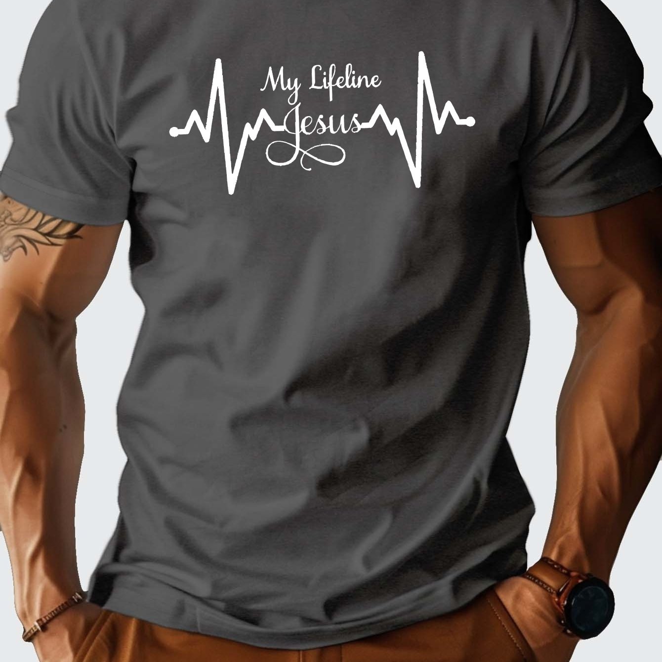 My Lifeline Is Jesus Men's Christian T-shirt claimedbygoddesigns