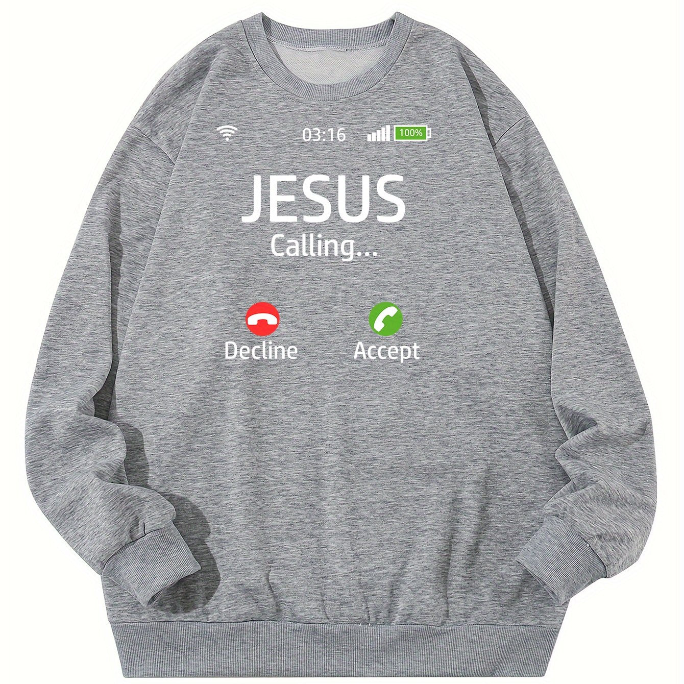 JESUS IS CALLING Plus Size Men's Christian Pullover Hooded Sweatshirt claimedbygoddesigns