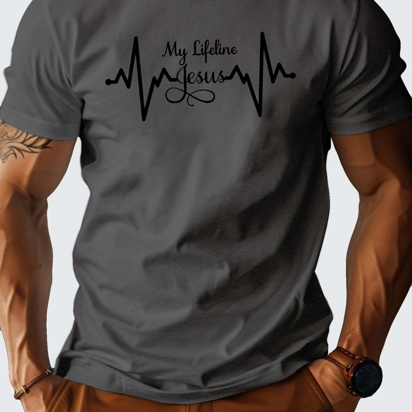 My Lifeline Is Jesus Men's Christian T-shirt claimedbygoddesigns